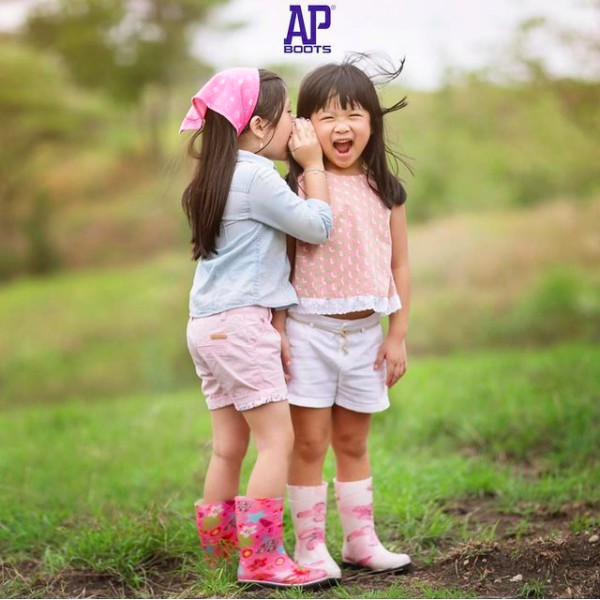 AP Boots Kids 2012 PINK FLOWER / Sepatu Boot Anak Perempuan Karakter