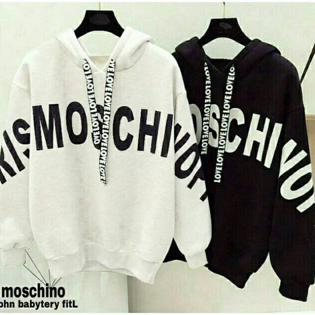 Sweater moschino/hoddie moschino bahan baby tery fit L