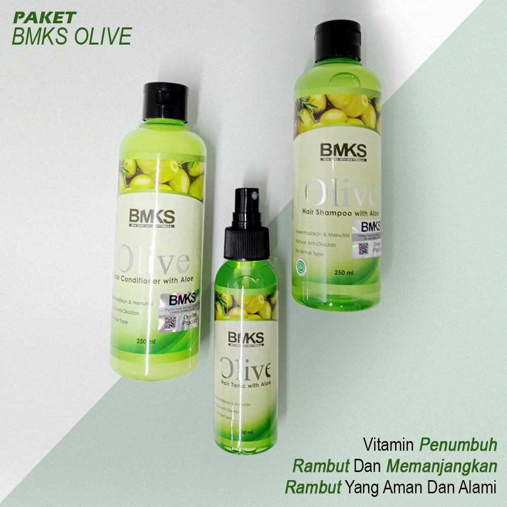 [COD] 3in1 Paket Penyubur Rambut dalam 1 Hari Shampo+Kondisioner+Tonic dengan Ekstrak Zaitun | BMKS