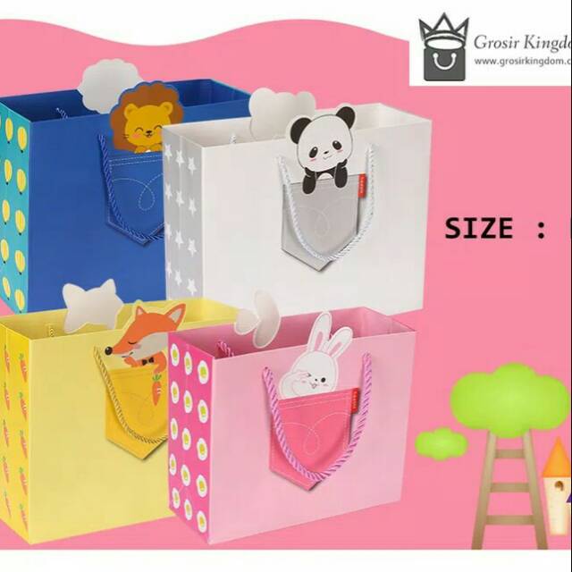 

Moms ada Kantong Paper bag anak anak Paper bag animal, Kantong Karton Tebal size L