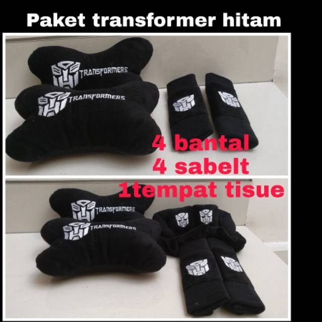 Bantal Leher mobil set tempat tisue tisu sabelt transformer