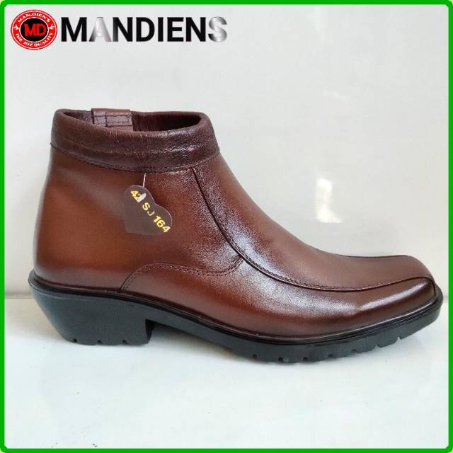 MANDIENS - Sepatu Boots Kulit Asli Medali K164.CKLT - Sepatu Kulit Pdh Tni Polri Jenggel Koboi - Sepatui Satpasm Security