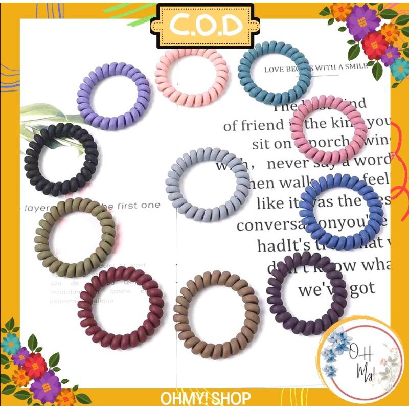 [ COD ] Ikat Rambut Spiral Fashion Korea / Kunciran Rambut Kabel / Tali Rambut Elastis
