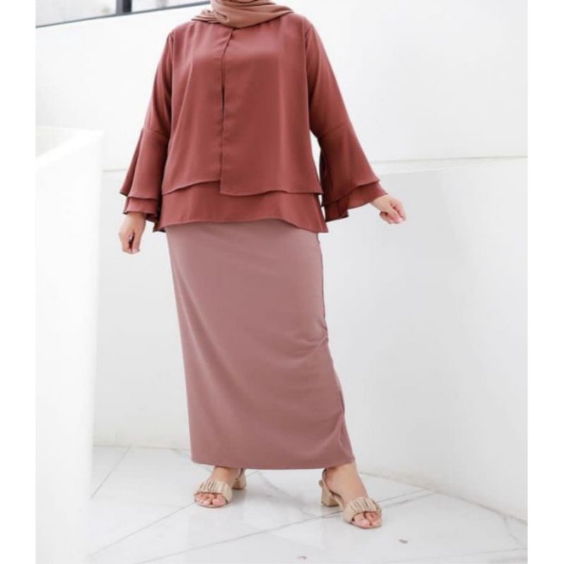 Rok Span Scuba Fashion Kantor Kerja Wanita Panjang Premium (MUAT DARI BB 70 -100 kg!!!)