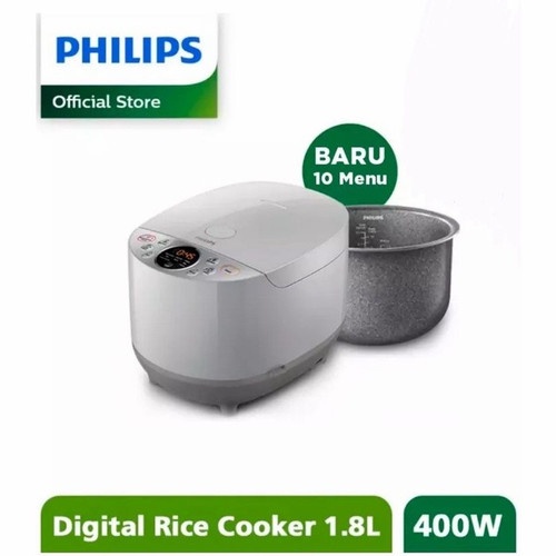 Magic Com Rice Cooker Philips HD4515 HD 4515 Digital 10 Fungsi Hijau / Pink / Silver-Silver