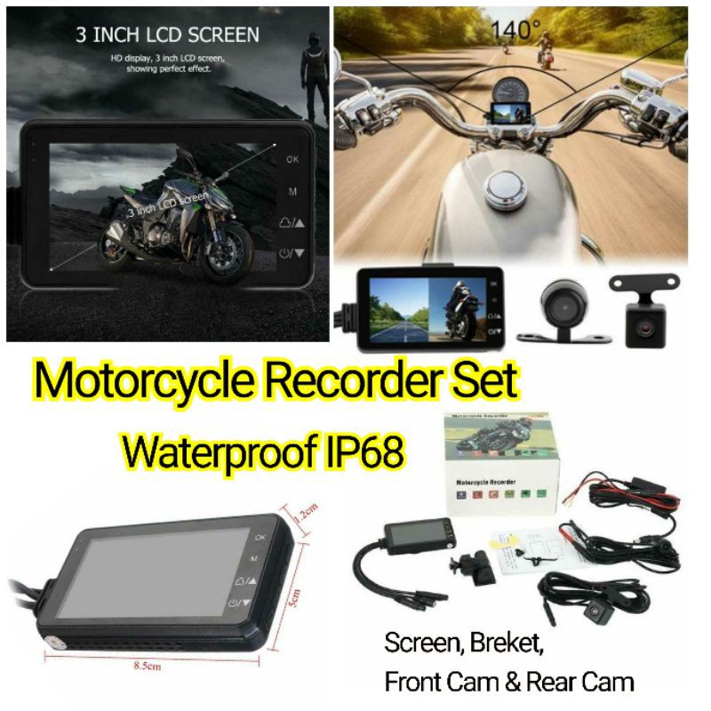 Terbaik Motorcycle Action Sport Camera HD Recording 3-inch LCD Display
- Camera Motor