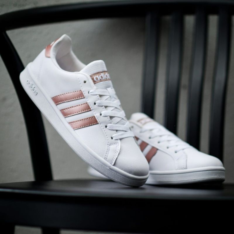 Adidas Grand Court White List Rose Gold Original Sneakers Wanita