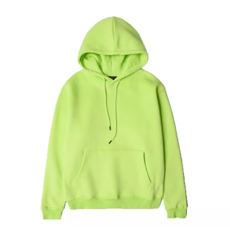 hoodie oblong hijau neon polos