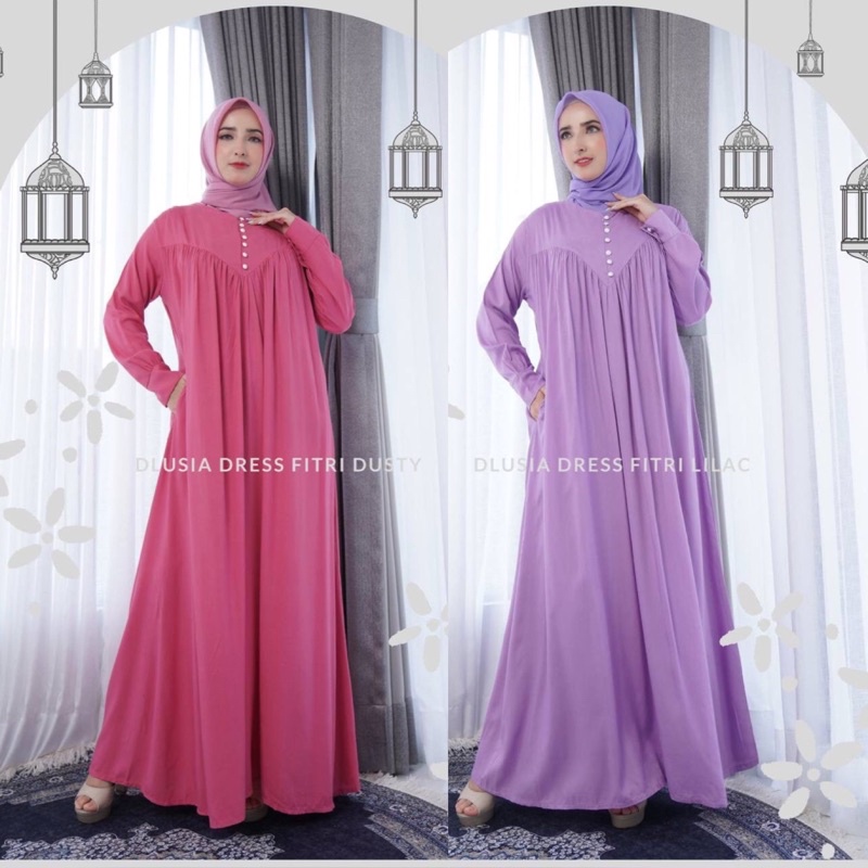 Daster Arab Dlusia FITRI Maxi Dress Rayon premium Gamis Syar'i