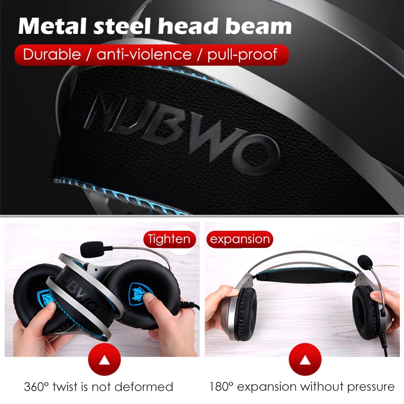 Nubwo N2 Headset Gaming 7.1 Surround Stereo Noise Canceling Dengan Mic