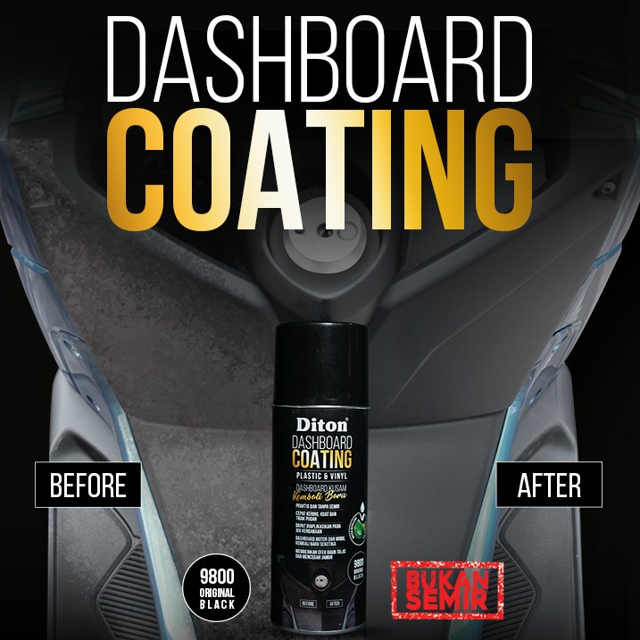 DITON PREMIUM 9800 DASHBOARD COATING BLACK Hitam Cat Semprot Pylox