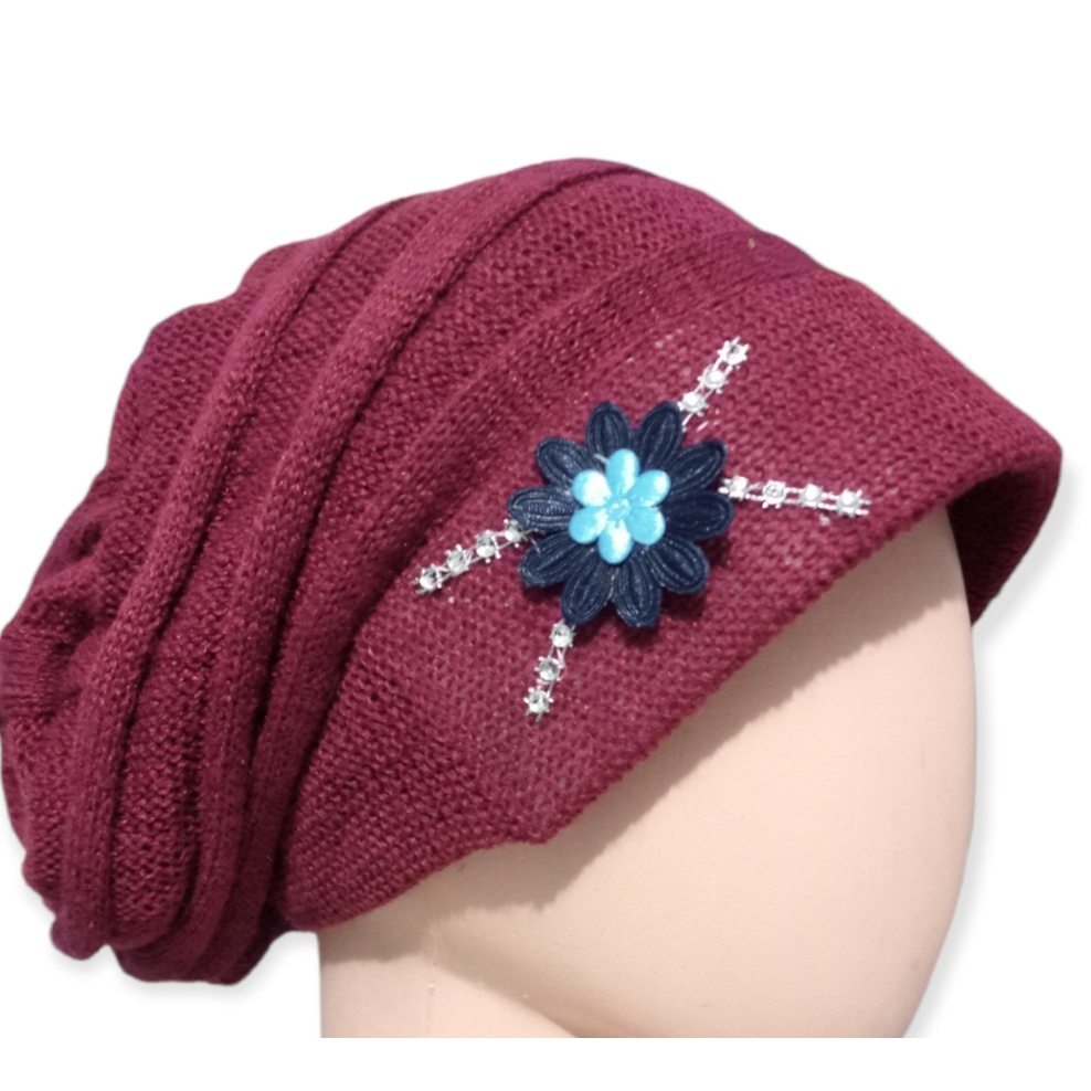 ciput rajut nenek bunga premium supet tebal kerpus ibu ibu kupluk ibu kupluk nenek bahan wol