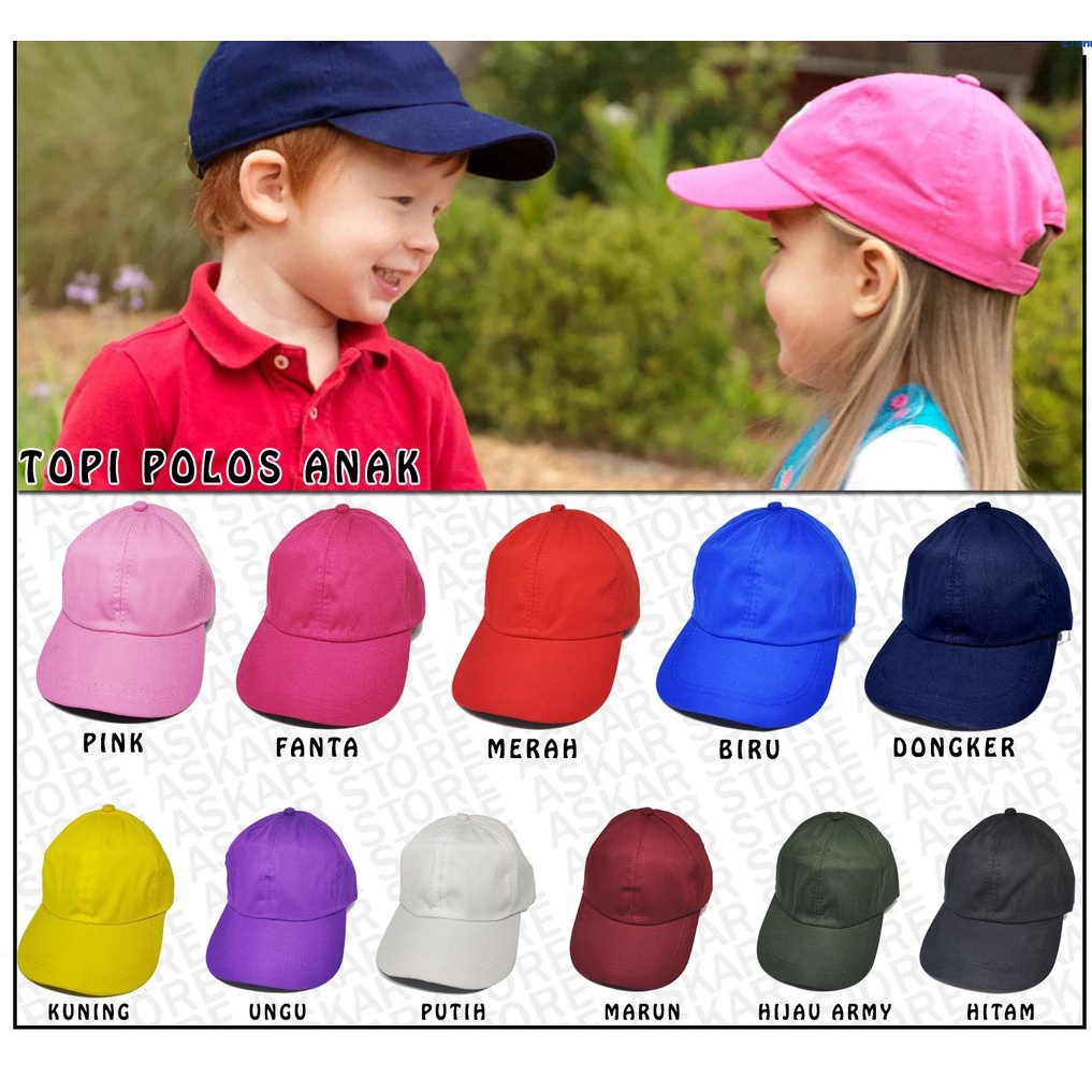 Topi Baseball Anak / Balita Polos Untuk Anak Usia 1-8 Tahun Laki Perempuan TOPI BASEBALL ANAK POLOS GROSIR MURAH