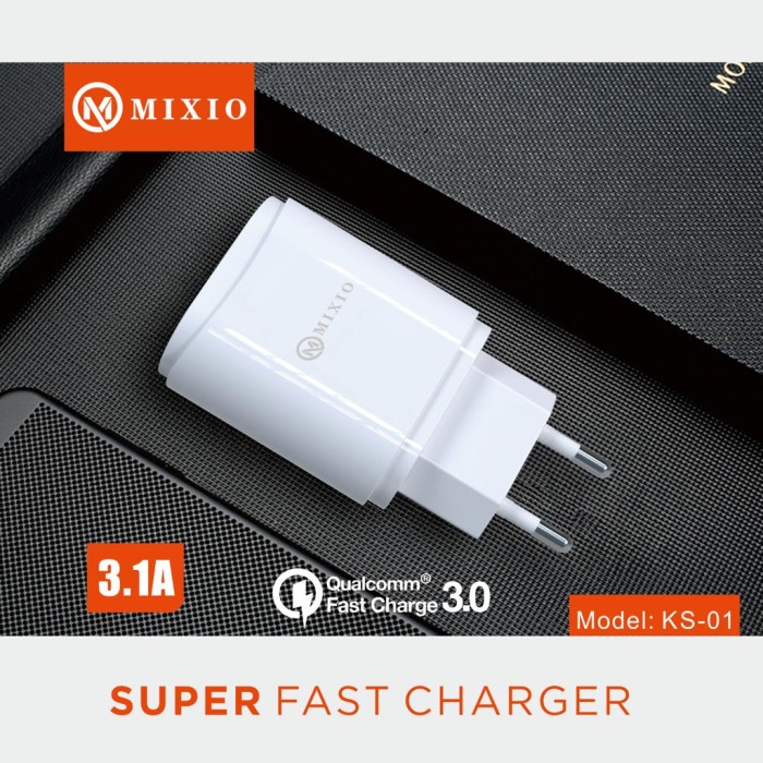 MIXIO - KS-01 USB Adaptor SUPER Fast Charger 3.1A Qualcomm