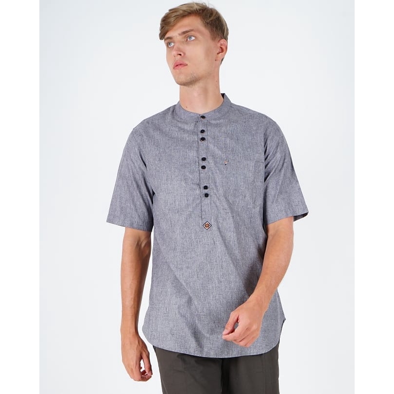 BAJU KOKO - Kurta Mezzanine Lengan Pendek GREY