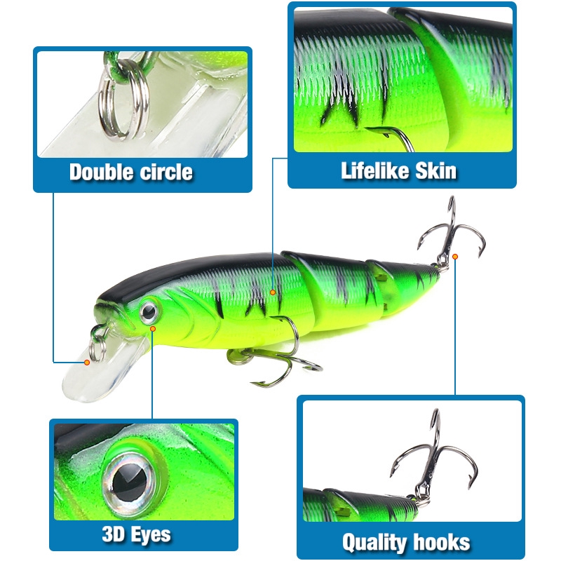 Alat Pancing Murah relix nusantara Umpan Mancing Alat Pancing Umpan Pancing Umpan Ikan Umpan Mancing Kail Pancing Heavy Sinking Minnow Plastic Bait Umpan Pancing Buatan 1PCS 11cm/15.3g