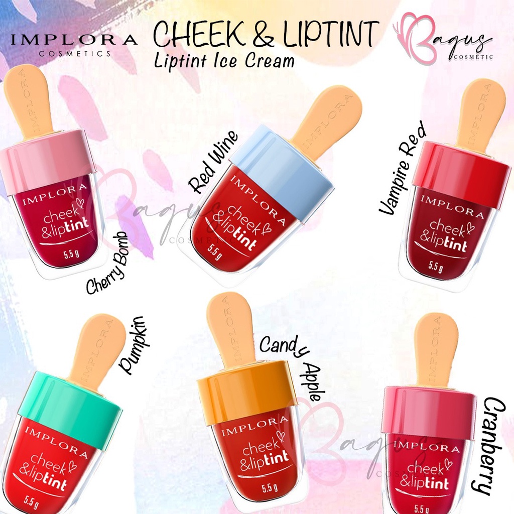 ⭐BAGUS⭐ IMPLORA CHEEK &amp; LIPTINT 5.5GR / LIP TINT IMPLORA BPOM