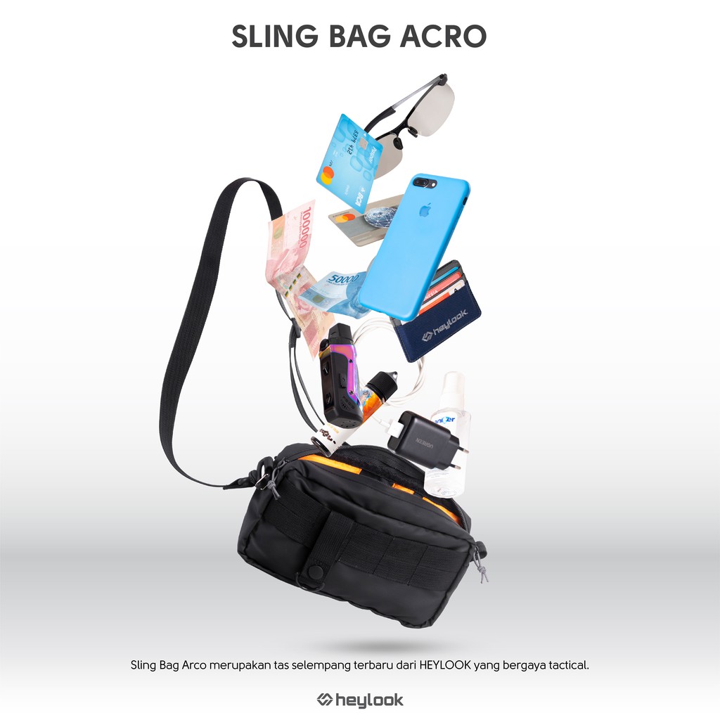 HEYLOOK Project - Tas Selempang Pria Sling Bag Pria ARCO Anti Air Waist Bag Pria Waterproof