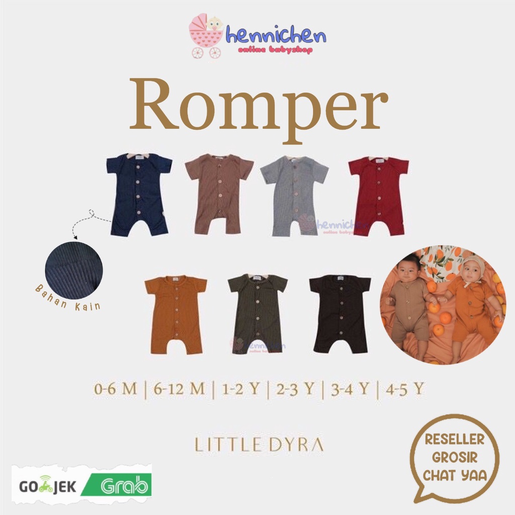 LITTLEDYRA ROMPER DYRA ROMPER SEGIEMPAT ANAK BAYI 0-3 TAHUN