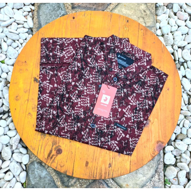 PROMO PAKAIAN BAJU HEM KEMEJA PRIA LENGAN PENDEK MOTIF ORIGINAL SURFING DISTRO SURFING BUNGA GARIS C