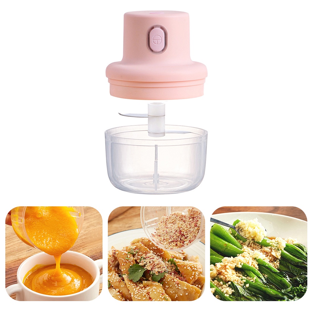 Blender Portable Alat Penggiling Pencincang Bumbu Dapur Elektrik Tanpa Kabel Mini Garlic bawang Chopper 250ML cas murah Berkualitas