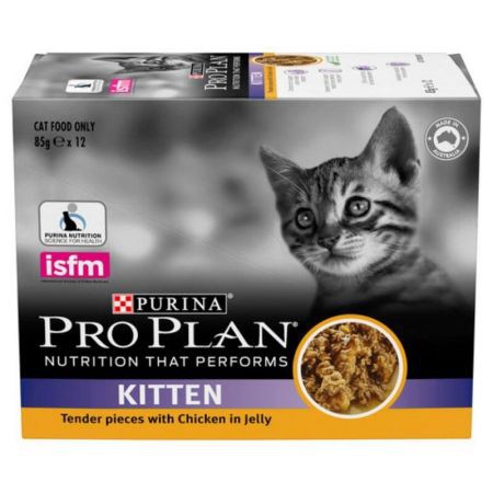 Proplan Kitten Chicken Pouch 85gr Pro plan Kitten Chicken Pouch 85gr