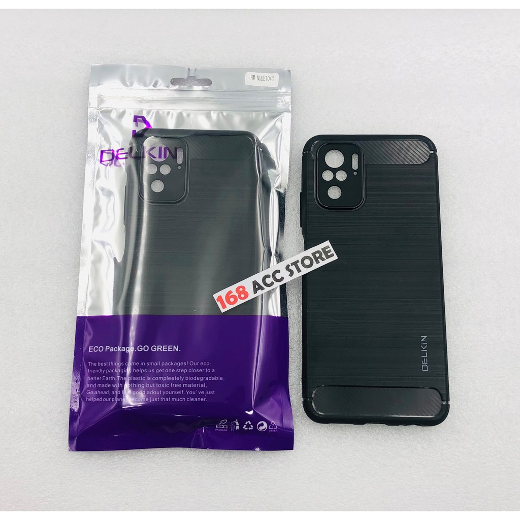 SILIKON REDMI NOTE 10 DELKIN KARBON / SOFT CASE REDMI NOTE 10S DELKIN CARBON