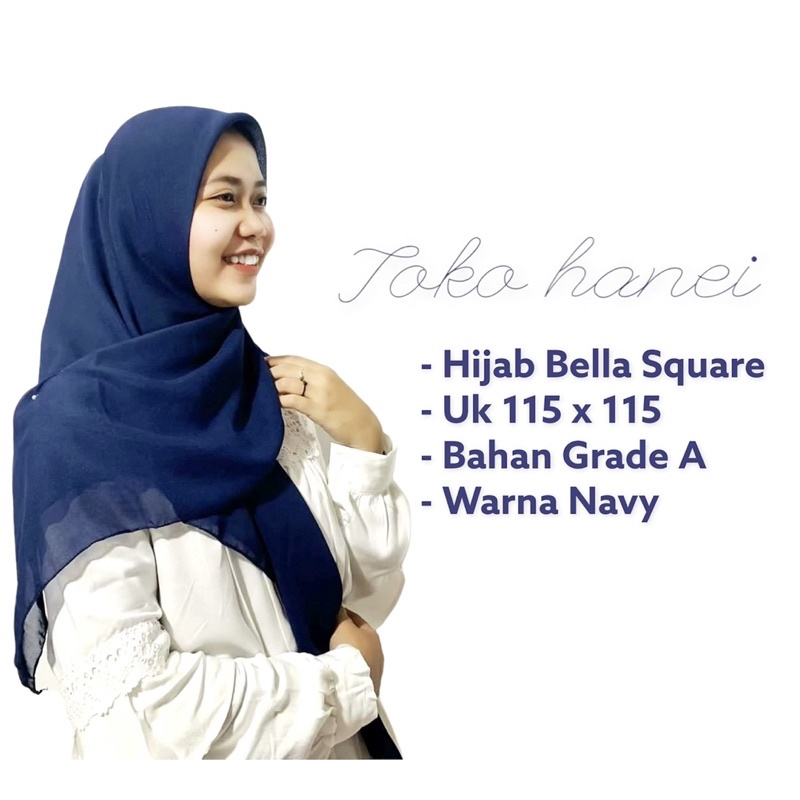 [GROSIR 10] Kerudung Hijab Segi Empat Bella Square Polos Plain Premium Jilbab