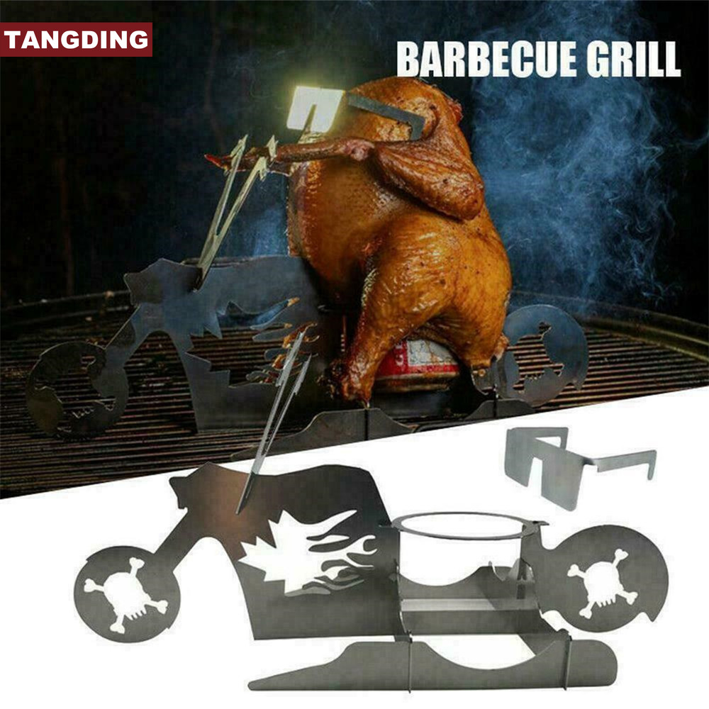 (Cod Tangding) Stand Holder Kaleng Bir / Ayam Bentuk Sepeda Motor