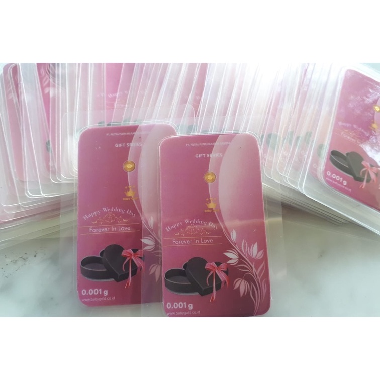 Baby Gold Emas MIni Logam Mulia edisi WEDDING PINK 0.001gr / 0.002gr / 0.005gr