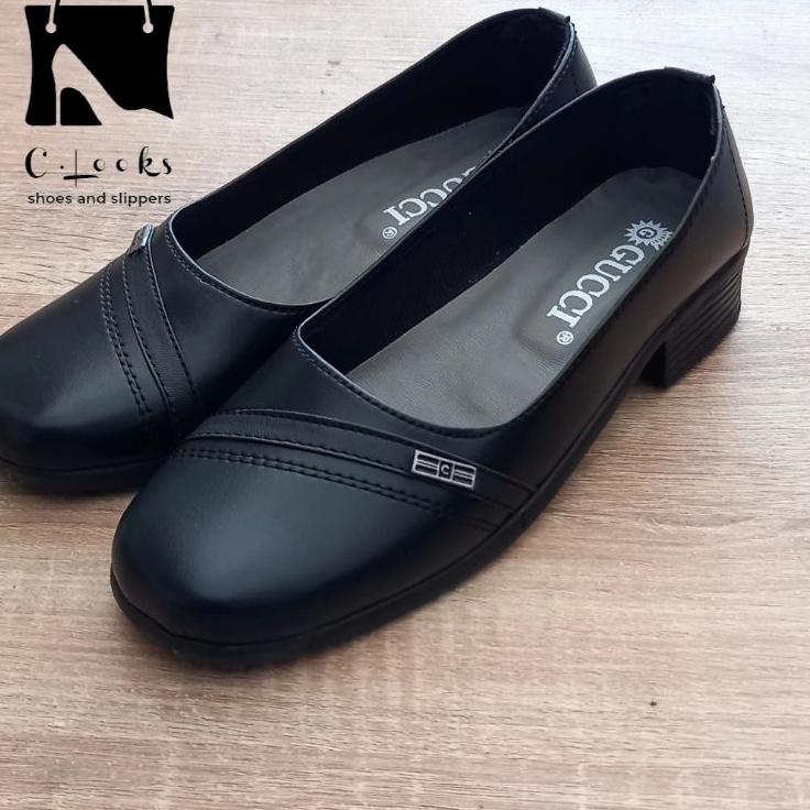 Recomended.. Gucci F.1 Sepatu Pantofel Wanita Guru Kerja Hak 3 Cm Size 37- 41