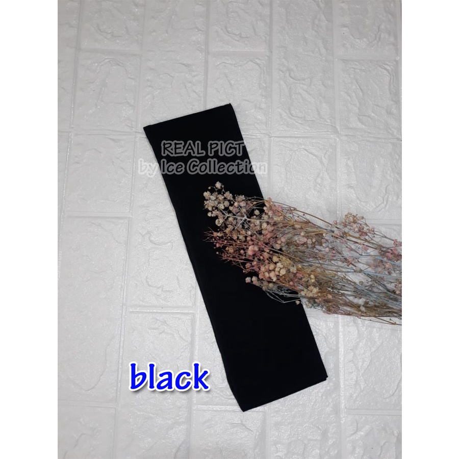 PREMIUM MANSET Tangan Sambung Punggung Kaos Rayon Anti Melorot Balero Bolero Mangset Iner Inner-Black