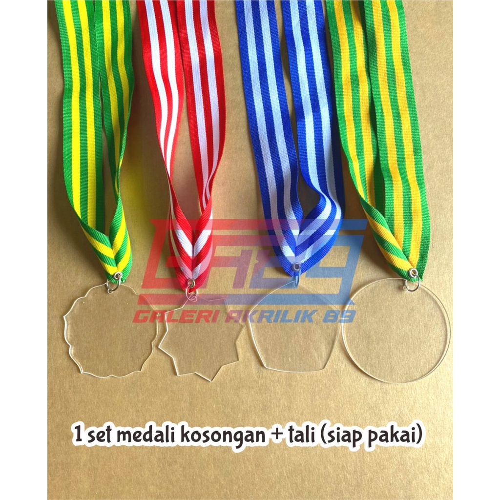

Set Medali Akrilik Kosongan Plus Tali Siap Pakai Isi 10
