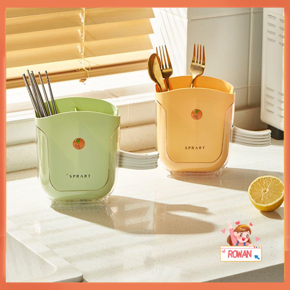 Holder Penyimpanan Sendok Garpu Sumpit Multifungsi Dapat Dilepas Motif Bunga