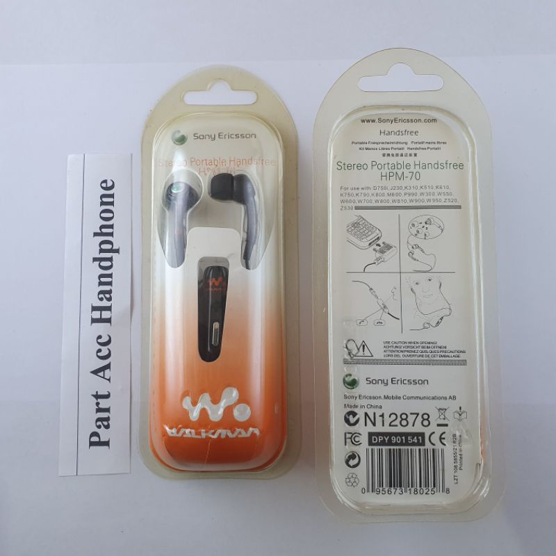 handsfree sony ericsson hpm-70 original