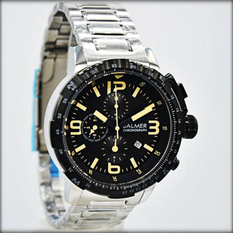 100%ORIGINAL] Jam Tangan Pria BALMER B.7964 MS Chronograph Black Silver Stainless