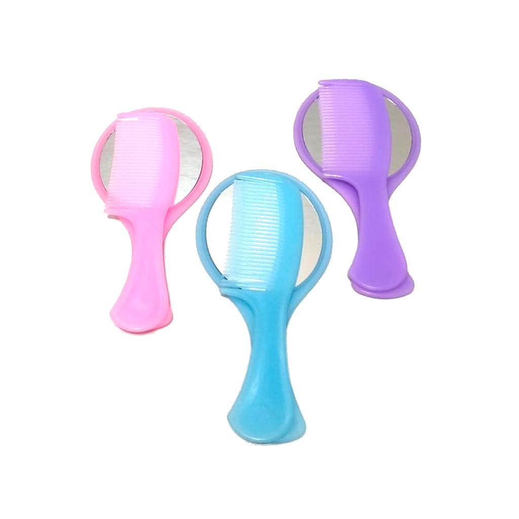 set cermin dan sisir cermin mini korea sisir plastik lentur souvenir pernikahan murah sisir mini