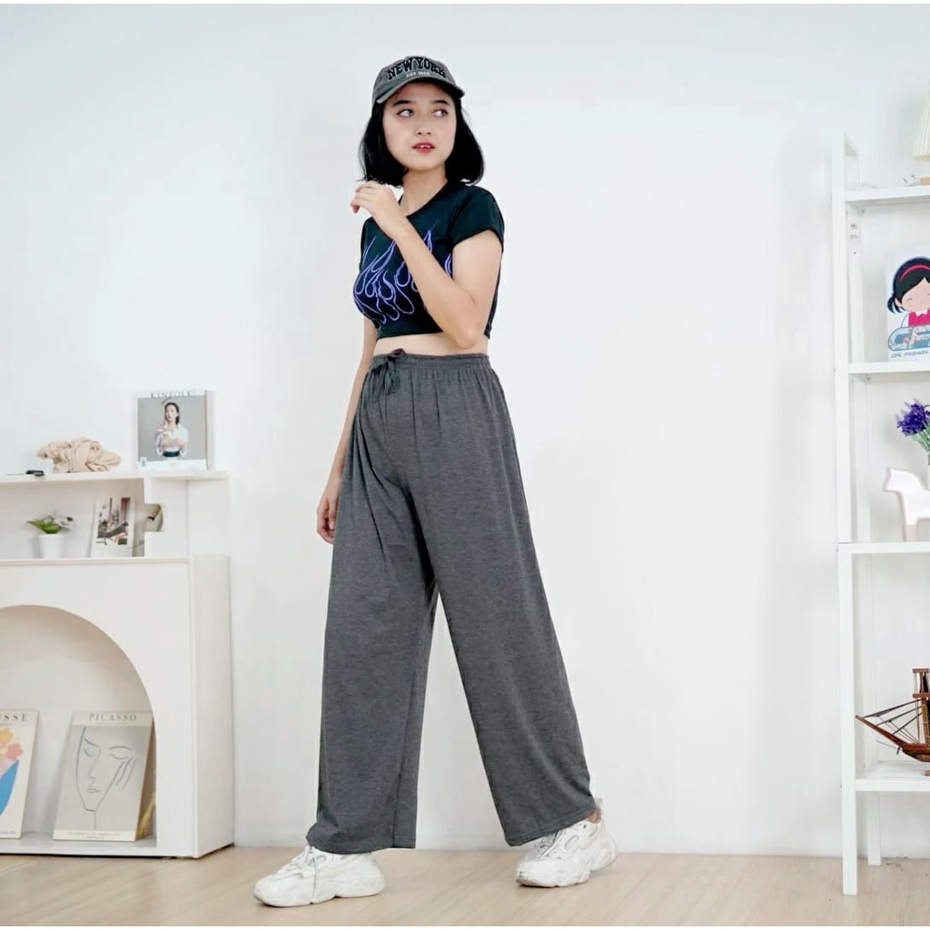 T&C.18 Fashion OOTD Celana Kulot Wanita / RILEY COMFY KULOT NYAMAN FULL KARET / Bawahan Celana Kasua