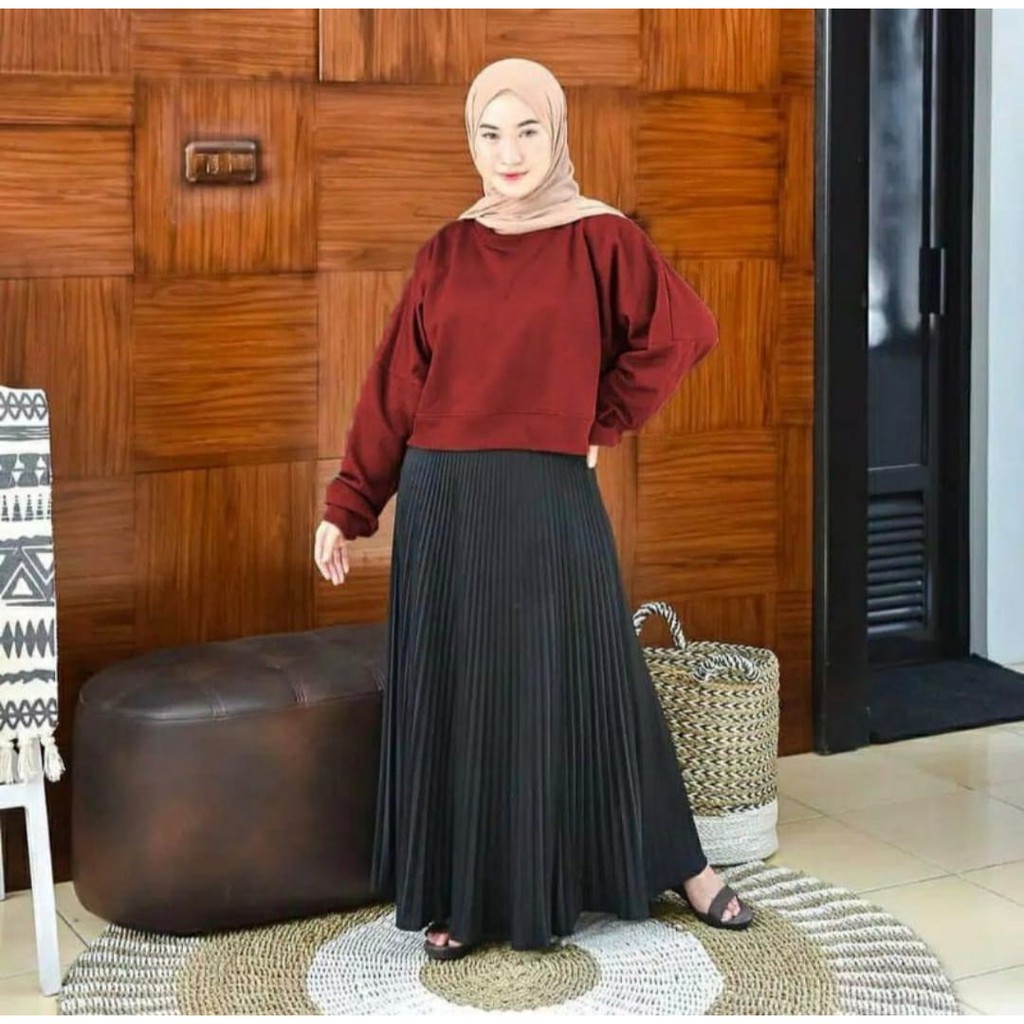 RILLO - OVERSIZE CROOPE SWEATER / SWEATER WANITA CROP POLOS / OVERSIZE LENKA