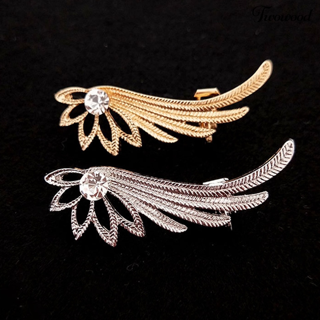 1pc Anting Klip Tanpa Tindik Bentuk Sayap Model Hollow Out Gaya Vintage Untuk Pesta