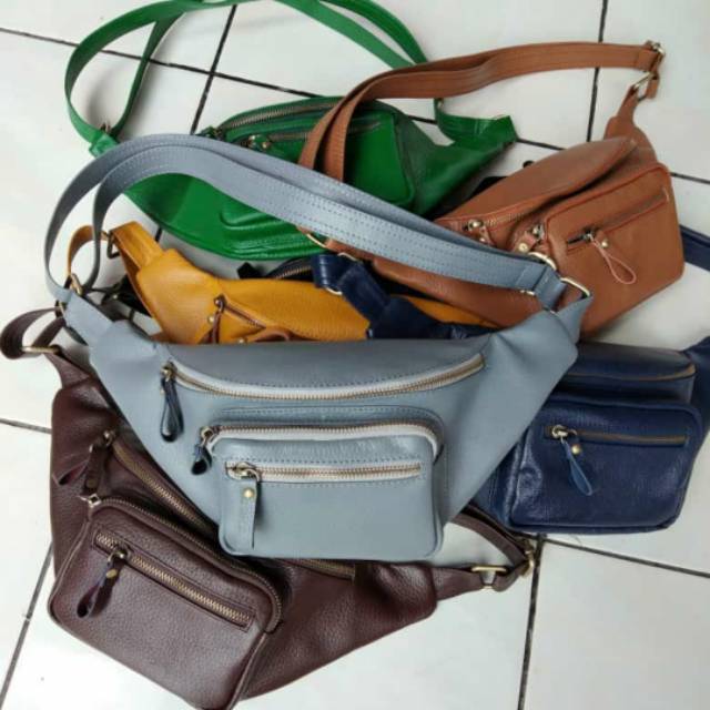 Waistbag kulit asli garut pria wanita