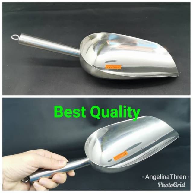 Skop Es Batu Stainless steel Super Tebal 30CM / Sekop Es batu