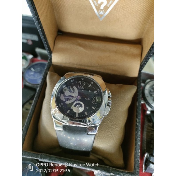 guess second W95075G1 preloved Quartz sceleton jam tangan pria bekas berkualitas