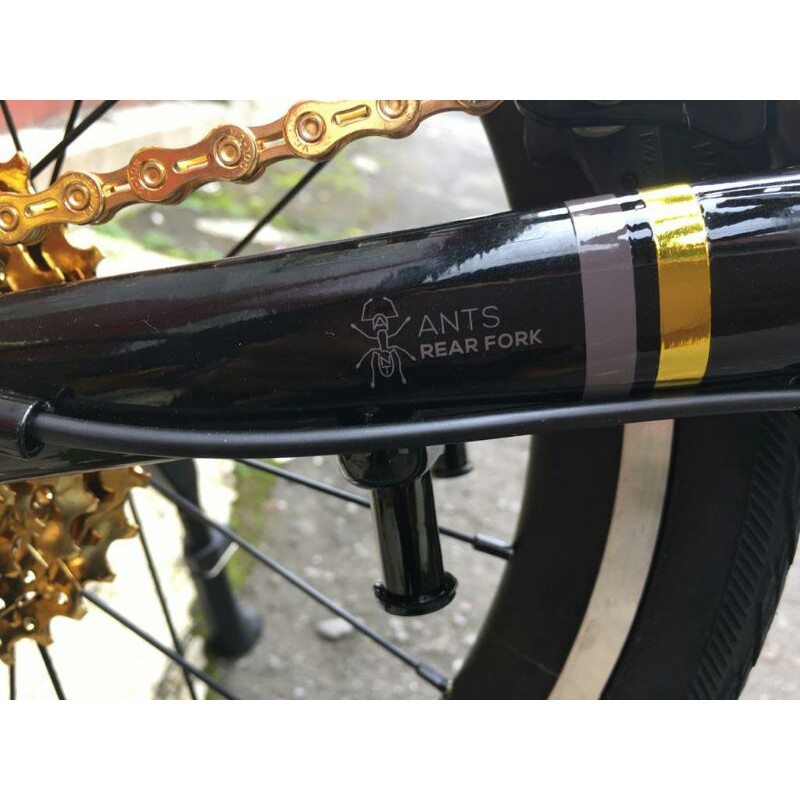 sepeda lipat seli FNHON GUST BLACK GOLD fullbike 9speed