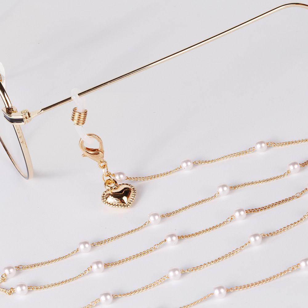 Rantai Kacamata Nanas Non-slip Kacamata Pemegang Kalung Logam Mutiara Sunglasses Chain