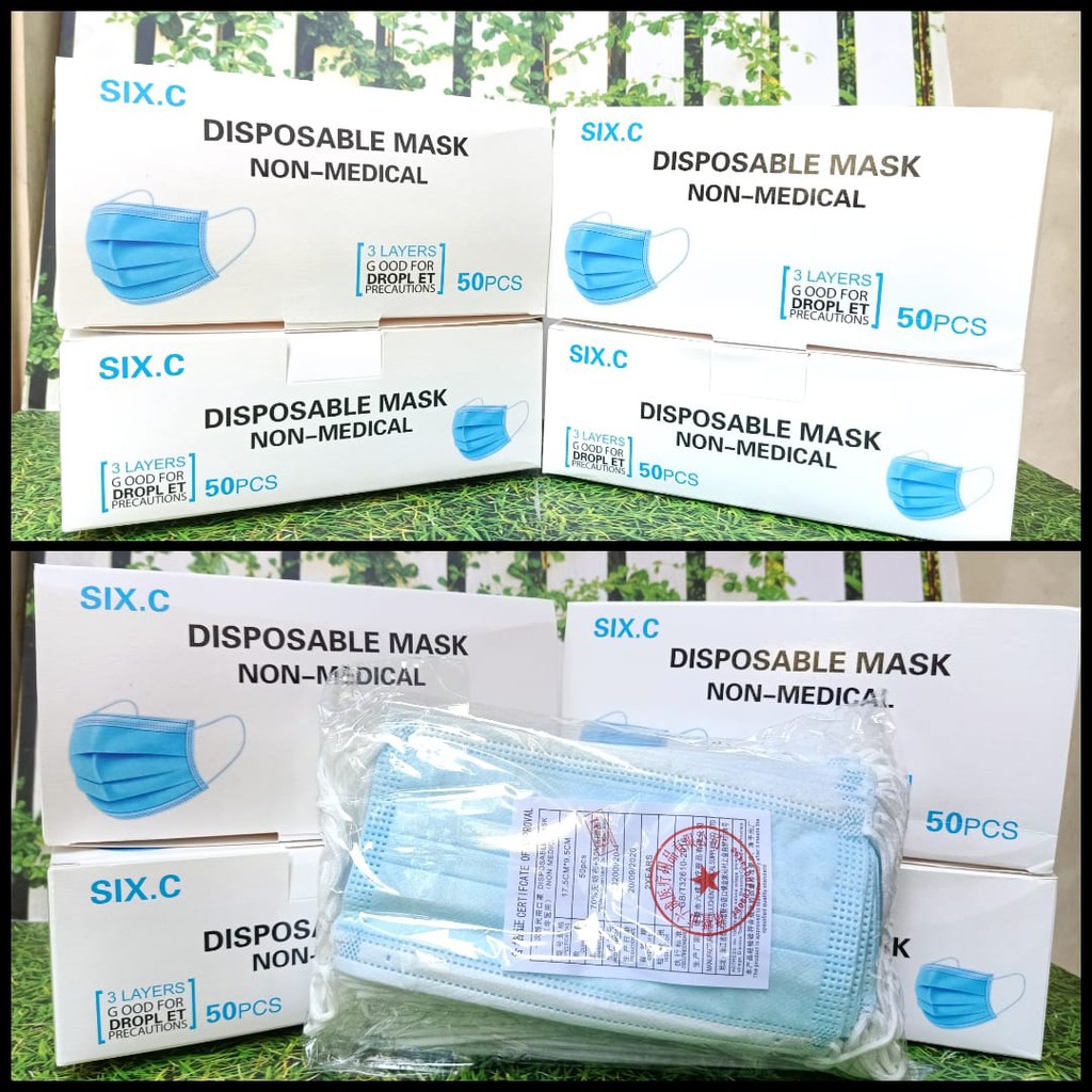 Masker 3 ply 50 pcs DISPOSABLE FACE MASK Mirip Sensi