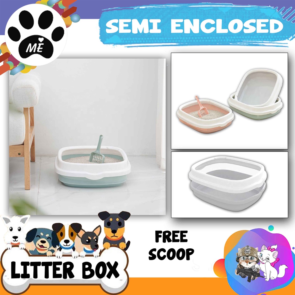 Cat Litter Box &quot;SEMI ENCLOSED&quot; Tempat Pasir Kucing