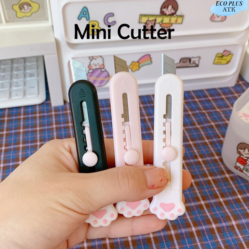 Cutter Kecil Kitten Pisau Alat pemotong Kecil Simple Perlengkapan ATK