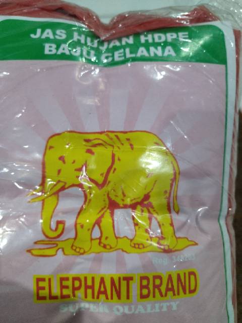 Jas hujan HDPE Jaket Celana Elephant Brand [TERAWET,  TERKENAL CAP GAJAH]