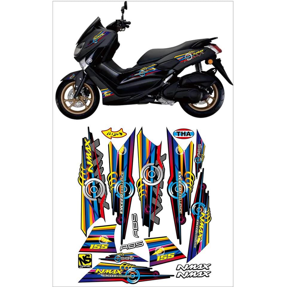 STRIPING NMAX HITAM THAILOOK STRIPING STICKER